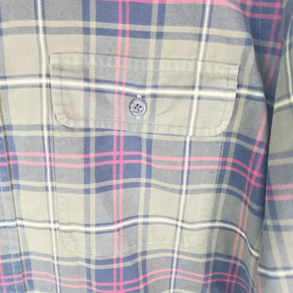 Polo Ralph Lauren Whitfield Button Down Flannel Green/Red Mens Large Custom Fit